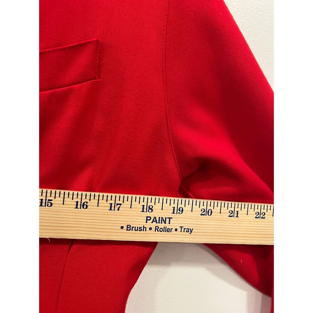Vintage Kasper ASL Blazer Dress Womens SZ 10 Red Double Breasted Gold Buttons - Picture 7 of 15